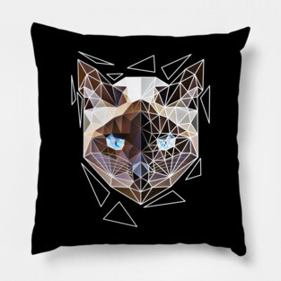 Siamese cat geometry Pillow