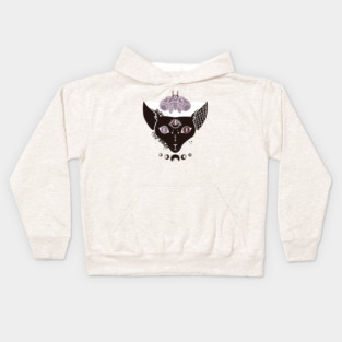 Sphynx Cat, Moth, Third Eye, And Triangle Kids Hoodie