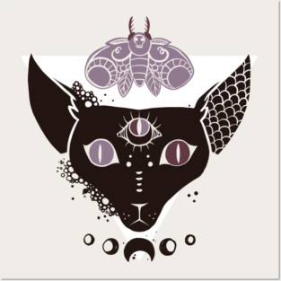 Sphynx Cat, Moth, Third Eye, And Triangle Posters and Art