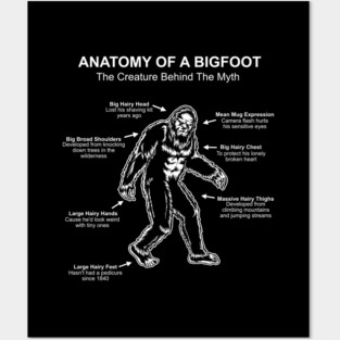 Funny Anatomy of Bigfoot Posters and Art