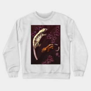 Crested Gecko Cherry Blossoms Crewneck Sweatshirt