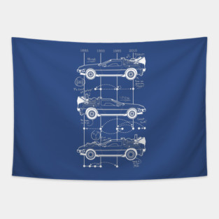 Time Machine Schematics Tapestry