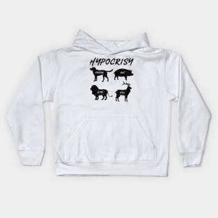 'Hypocrisy' Funny Vegan Vegetarian Kids Hoodie