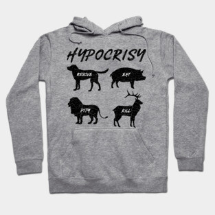 'Hypocrisy' Funny Vegan Vegetarian Hoodie