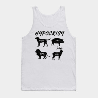 'Hypocrisy' Funny Vegan Vegetarian Tank Top