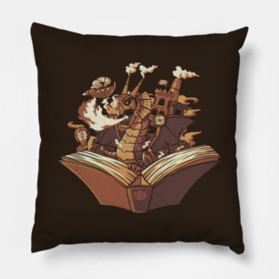 Steampunk Dragon by Tobe Fonseca Pillow