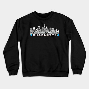 Carolina Football Team All Time Legends, Charlotte City Skyline Crewneck Sweatshirt