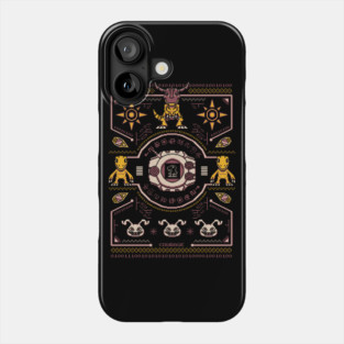 Agumon Digimon Sweater - Greymon Crest of Courage - Pixel art Phone Case