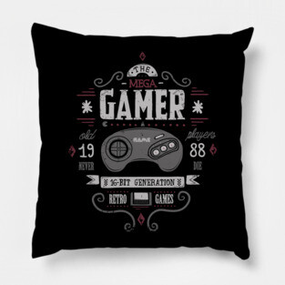 Retro Gaming - Sega genesis 16 bit - Cartridge gamer Pillow