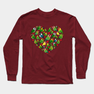 Birdorable Lovebird Heart Long Sleeve T-Shirt