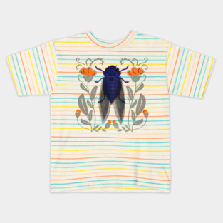Cicada Bug in the Garden Kids T-Shirt
