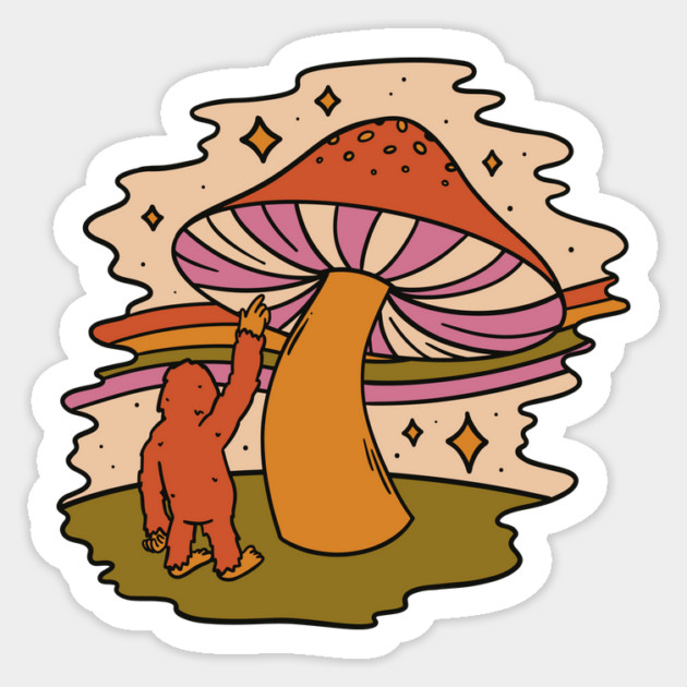 Bigfoot Magic Mushroom Odyssey Sticker by Cosmo Gazoo