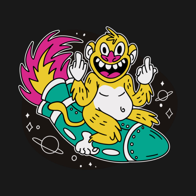 Monkey On Space Rocket by Cosmo Gazoo