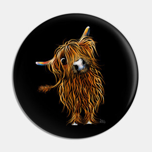 Highland Cow Print, Animal Print ' CoooWeee ' Pin