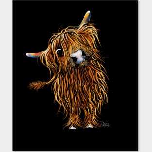 Highland Cow Print, Animal Print ' CoooWeee ' Posters and Art