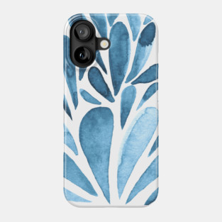 Watercolor artistic drops - blue Phone Case