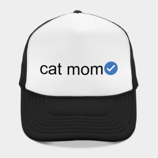 Verified Cat Mom (Black Text) Hat