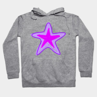 Pink Purple watercolor star abstract art Hoodie