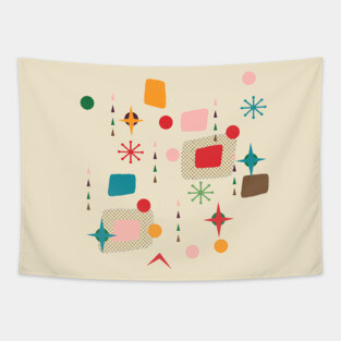50s atomic pattern Tapestry