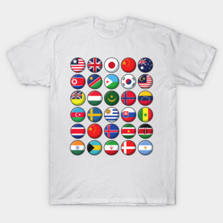 International Flags of the World 30 Countries Circles T-Shirt
