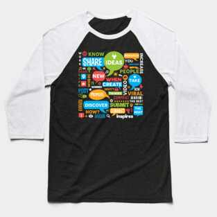 Social Media Funny Design Baseball T-Shirt