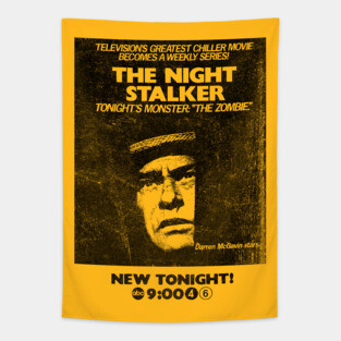 The Night Stalker  ---- Vintage 70s Horror Aesthetic Tapestry