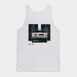 Vintage Record Player & Speakers / Turntable Cassette Player Tank Top