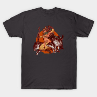 Elf Ranger with wolves. T-Shirt