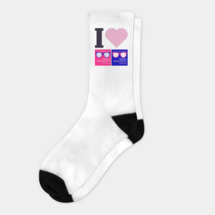 I Love Nerdy Romantics Podcast Black letters Socks