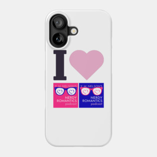 I Love Nerdy Romantics Podcast Black letters Phone Case