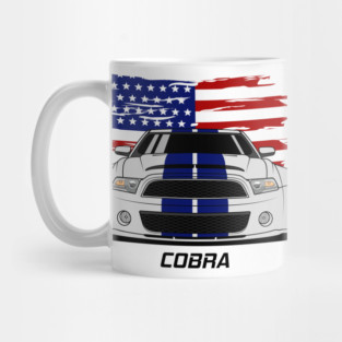Front Stang Cobra GT 500 Silver Blue Mug