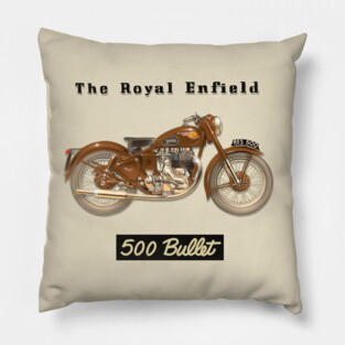 Gorgeous Vintage Royal Enfield 500 Bullet by MotorManiac Pillow