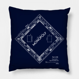 Monopoly Game Retro Patent Print 1935 Pillow
