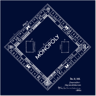 Monopoly Game Retro Patent Print 1935 Posters and Art