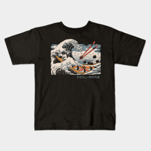 The Great Sushi Wave Kids T-Shirt