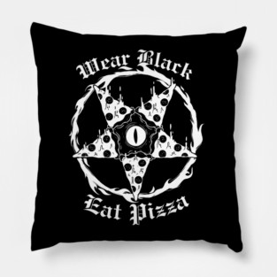 Pizzatanic Wear Black Eat Pizza Satan Baphometh Pentagram Pillow