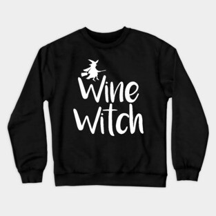 Wine Witch - halloween for women Crewneck Sweatshirt