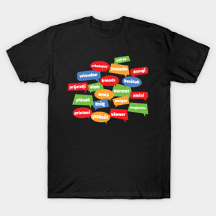 Social Media Theme: Multilingual Friends T-Shirt