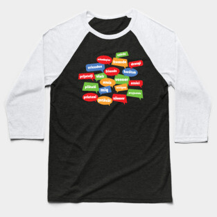 Social Media Theme: Multilingual Friends Baseball T-Shirt