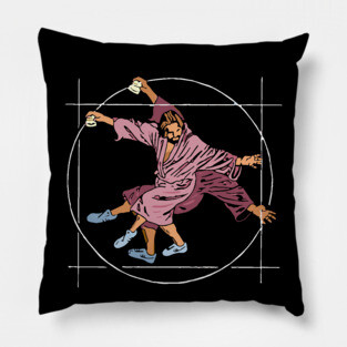 Vitruvian Dude - Big Lebowski Yoga Pose Pillow
