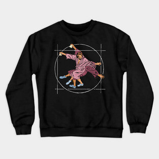 Vitruvian Dude - Big Lebowski Yoga Pose Crewneck Sweatshirt