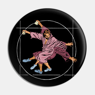 Vitruvian Dude - Big Lebowski Yoga Pose Pin