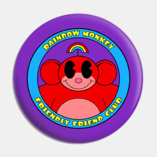 Rainbow Monkey Friend Friendly Club! Pin
