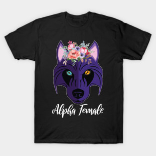 Wolf Husky Heterochromia Alpha Women Purple Feminism Strong T-Shirt