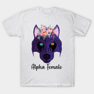 Wolf Husky Heterochromia Alpha Women Purple Feminism Strong T-Shirt