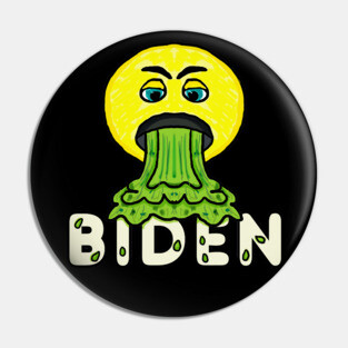Funny Anti Biden Vomiting Emoji Pin