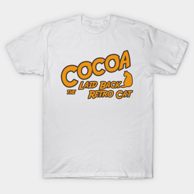 Cocoa the Laid Back Retro Cat - Text Design T-Shirt by PapaPete