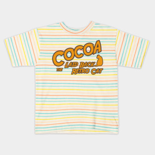 Cocoa the Laid Back Retro Cat - Text Design Kids T-Shirt