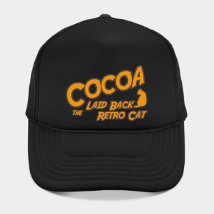 Cocoa the Laid Back Retro Cat - Text Design Hat
