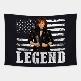 Distressed American Flag Reba Mcentire Music Legend Tapestry